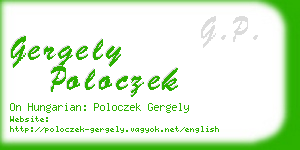 gergely poloczek business card